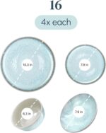 Stoneware dinnerware set 4 persons 16 pcs - Image 4