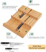 Utoplike In-drawer Knife Block Bamboo Kitchen Knife Drawer Organizer Large - Image 4