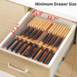 Utoplike In-drawer Knife Block Bamboo Kitchen Knife Drawer Organizer Large - Image 3