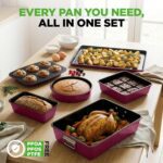 NutriChef 8-Piece Nonstick Stackable Bakeware Set - Image 3