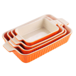 MALACASA Bakeware Set of 4, Porcelain Baking Pans