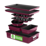 NutriChef 8-Piece Nonstick Stackable Bakeware Set