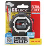 Tajima GS-SC16BW 16ft GS-Lock Tape Measure – Magnetic Hook & Compatible Clip